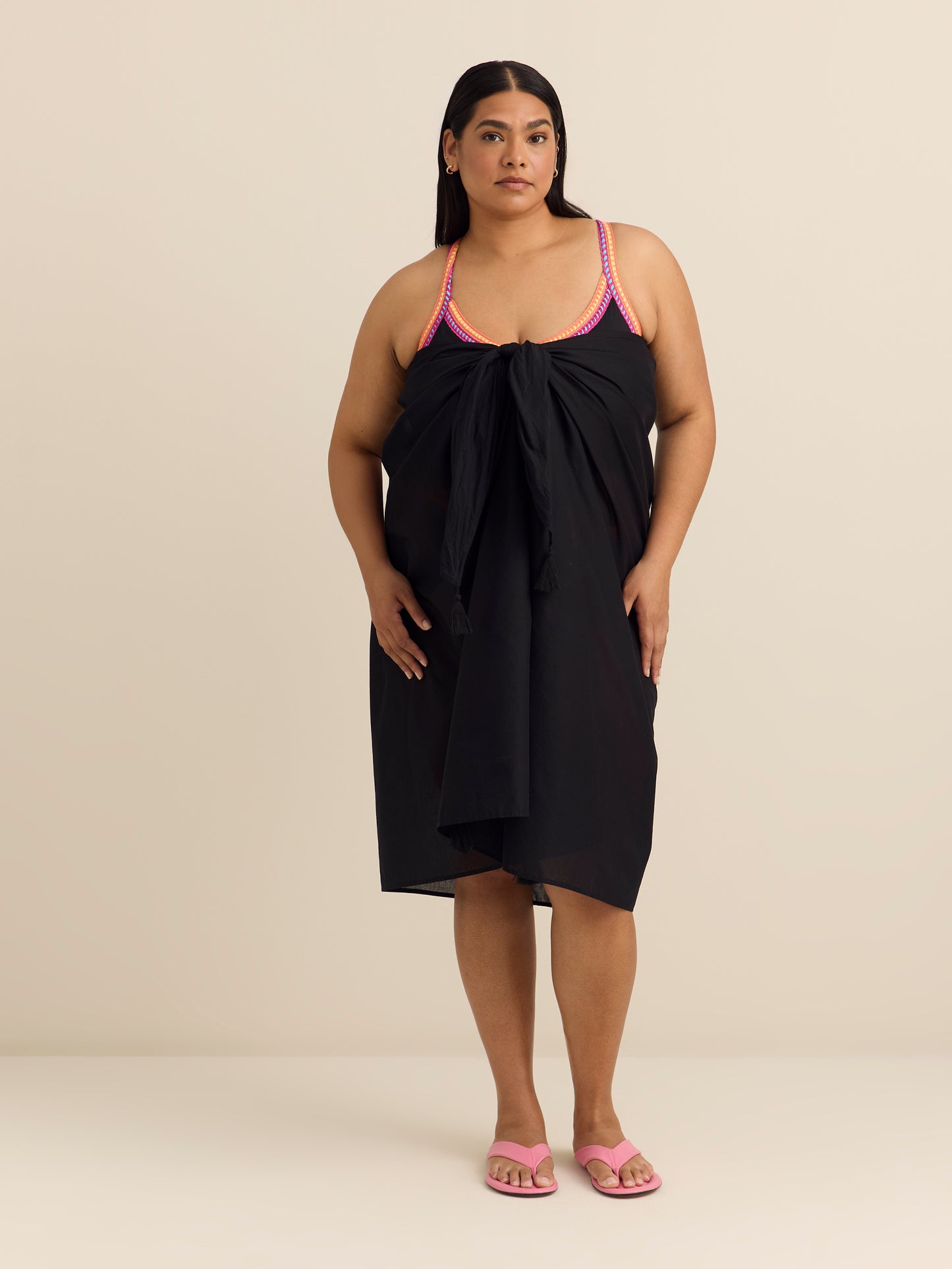 Black Pareo with Tassels