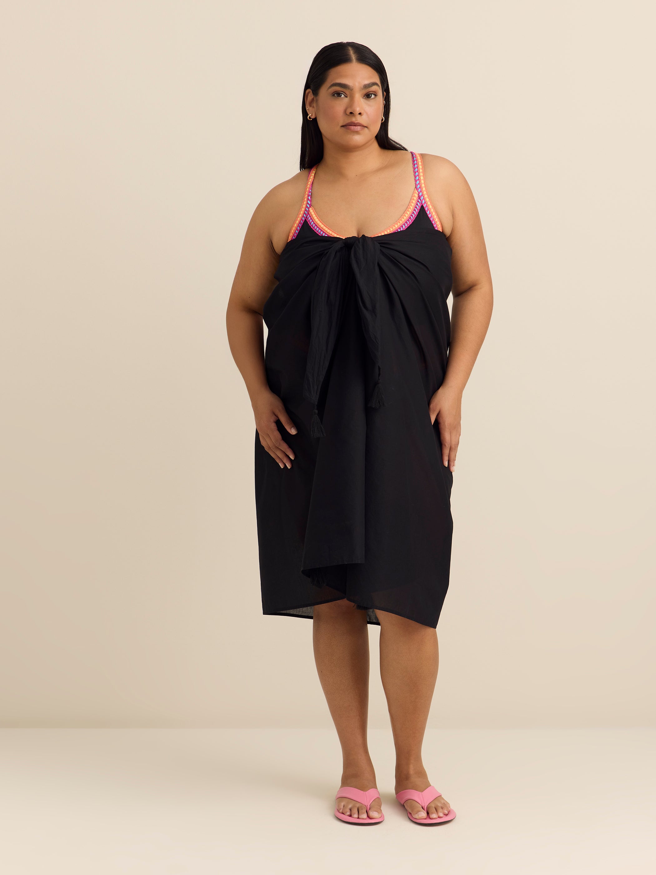 Black Pareo with Tassels