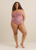Floral Smocked Bandeau One-Piece Swimsuit