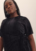 Velvet T-Shirt Dress with Side Knot