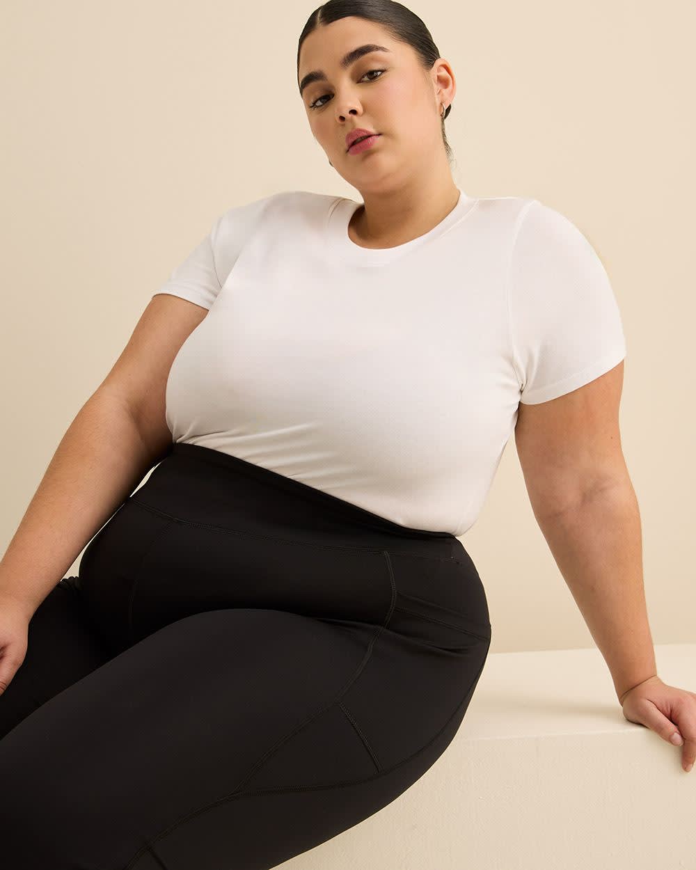 Pantalon de yoga noir, petite, tissu responsable - Active Zone