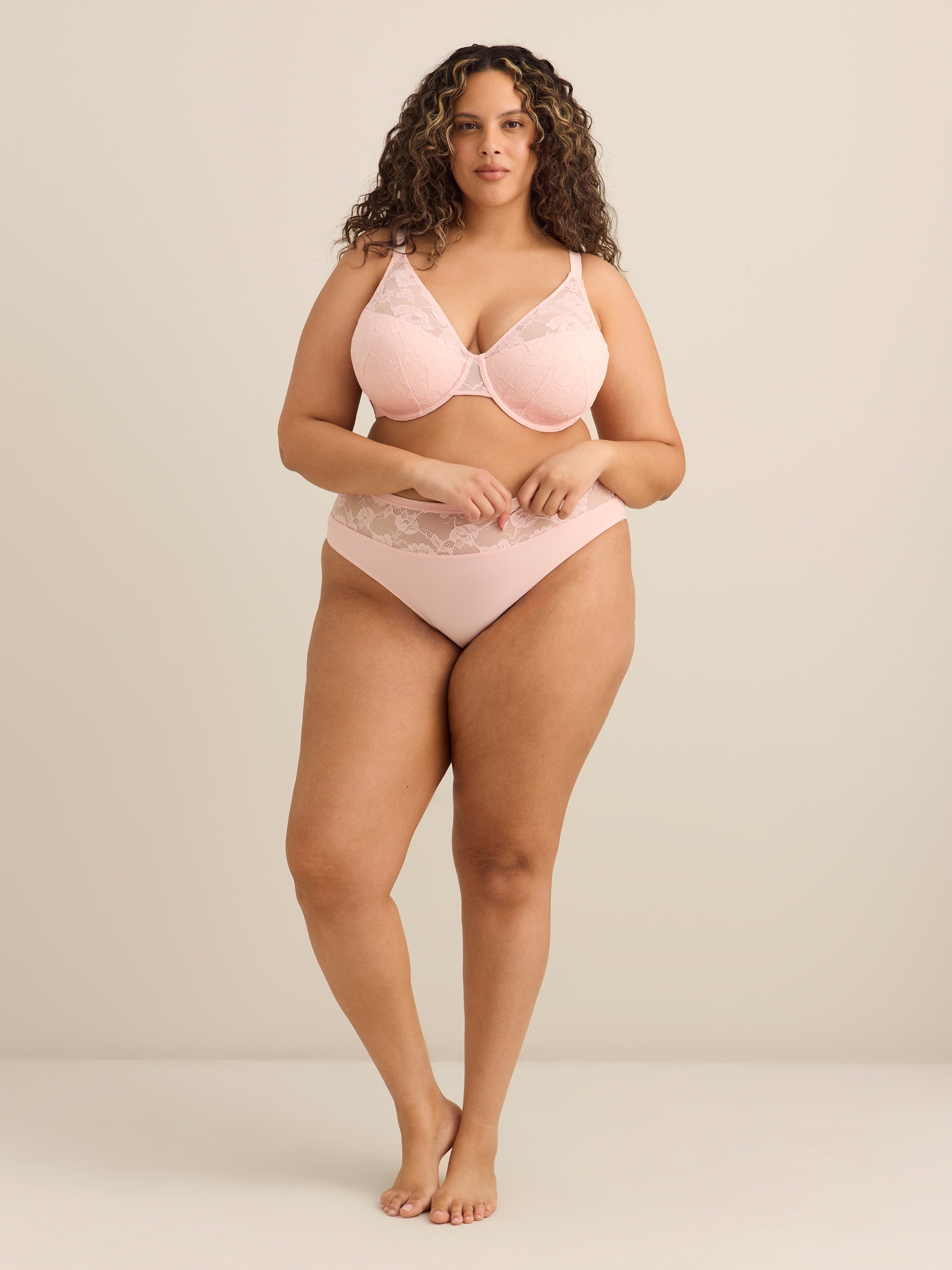 Cheeky Thong With Lace Waistband - Déesse Collection