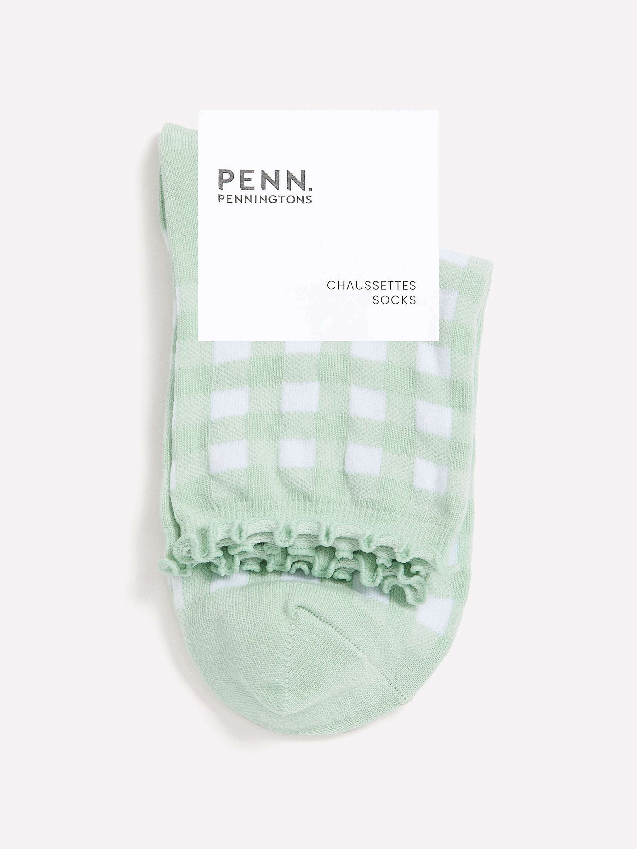 Printed Ankle Socks with Lettuce Edge