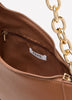 Cognac Uneven Equistrian Pebble Shoulder Bag