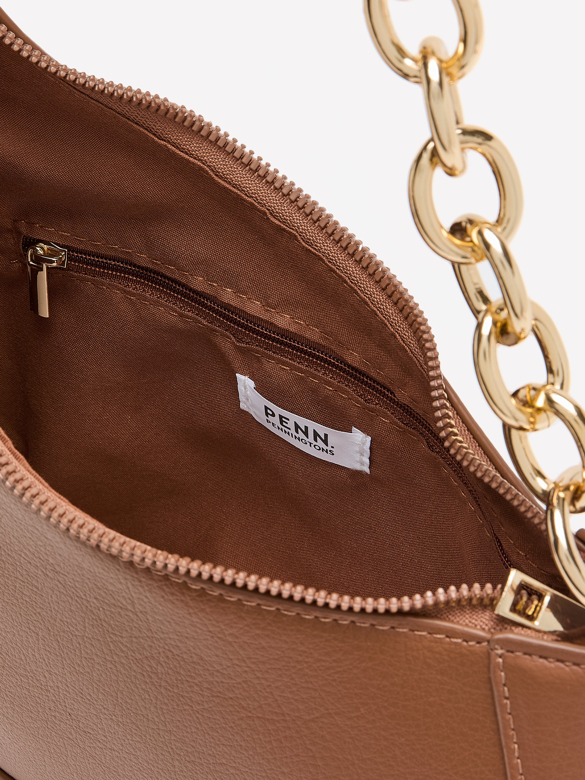 Cognac Uneven Equistrian Pebble Shoulder Bag