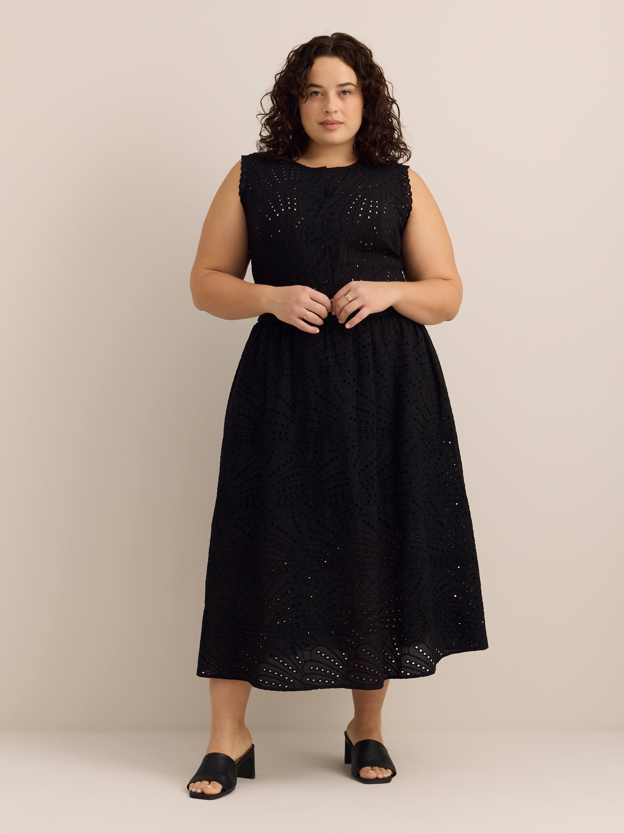 Embroidered Cotton Midi Skirt