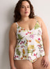 White Floral Swing Tankini Top