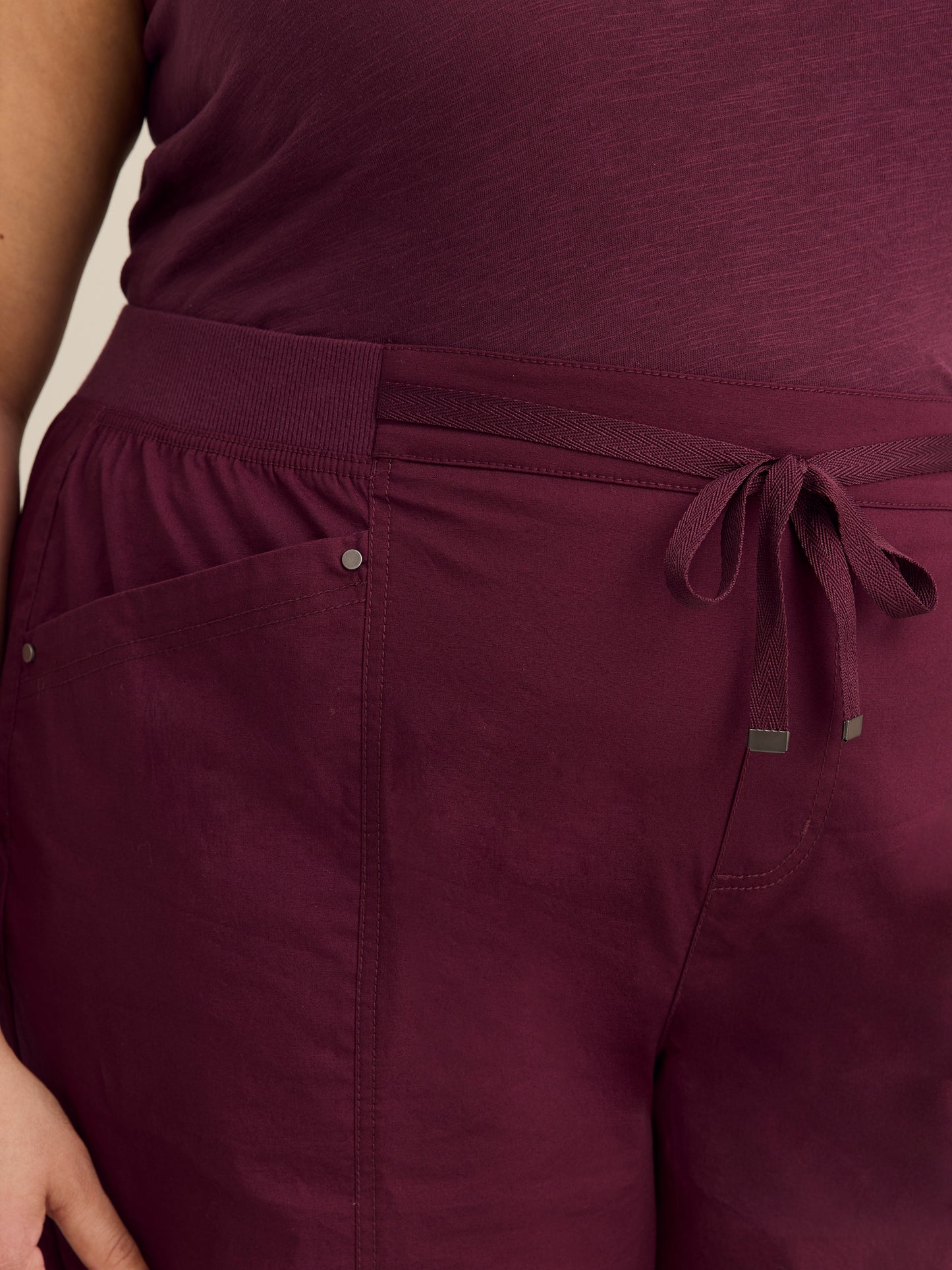 Solid Capri with Adjustable Waistband