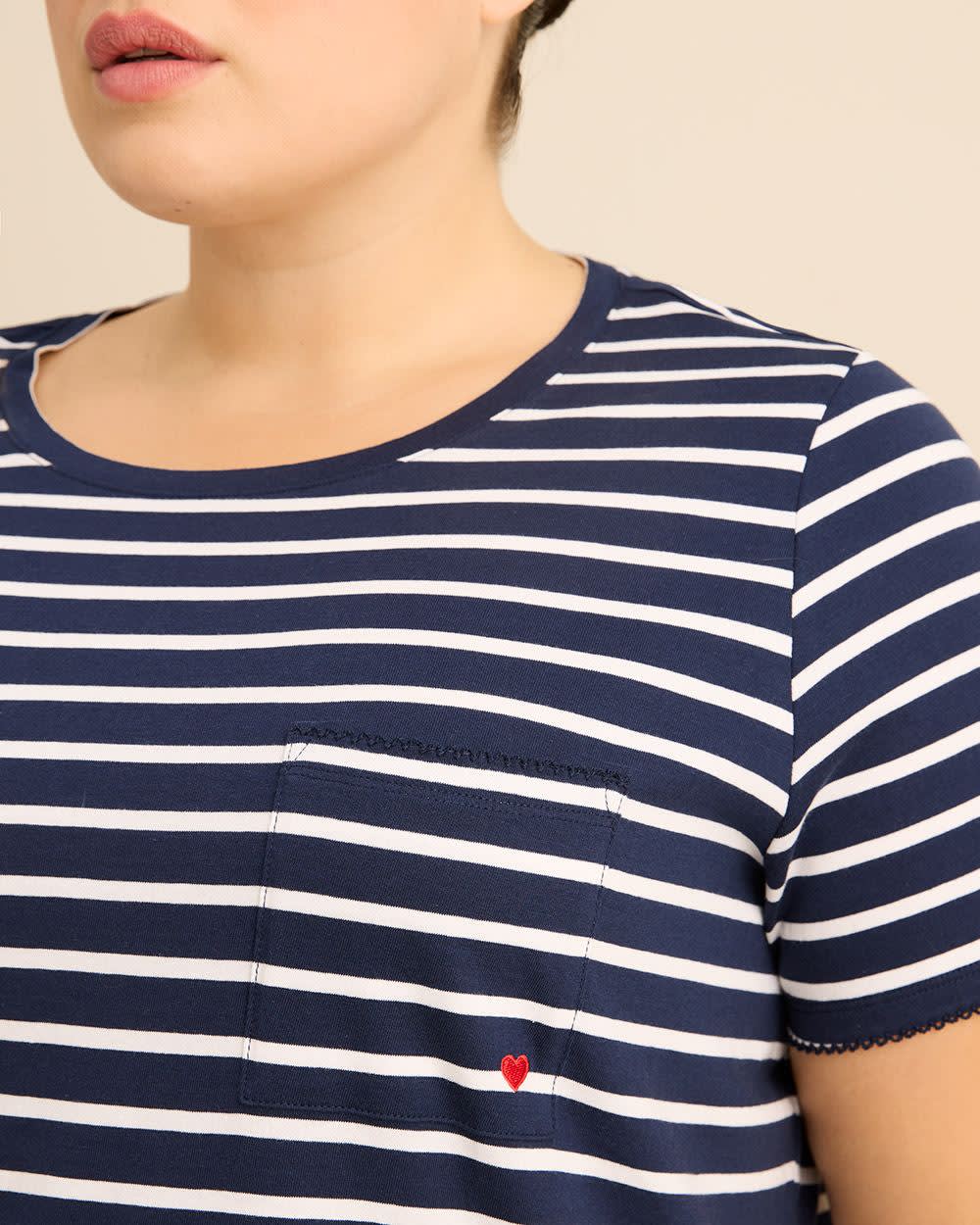 Chemise de nuit rayée à manches courtes - ti Voglio