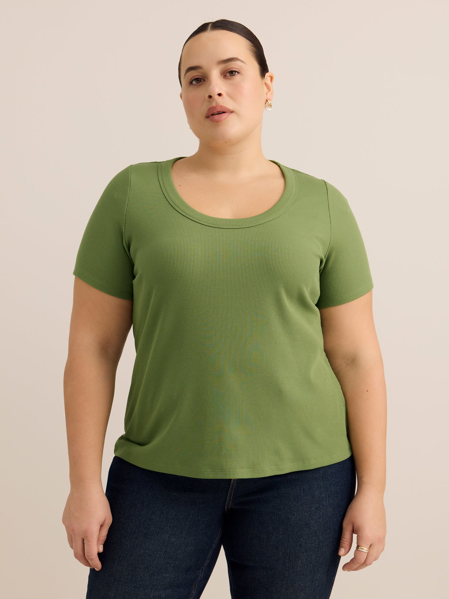 Short-Sleeve Scoop Neck Top