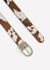 Reversible Faux Leather Denim Belt with D-Shaped Buckle