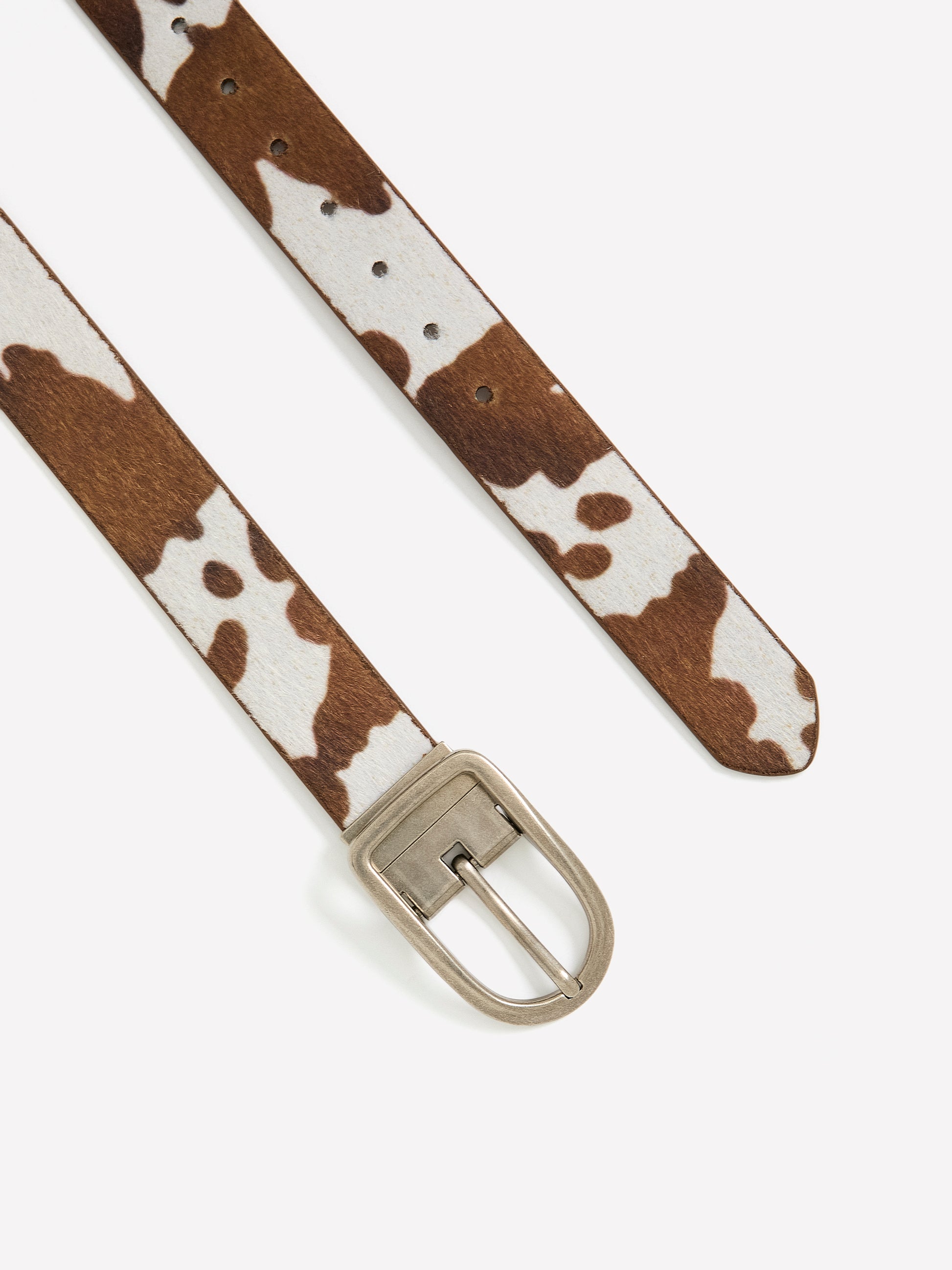 Reversible Faux Leather Denim Belt with D-Shaped Buckle