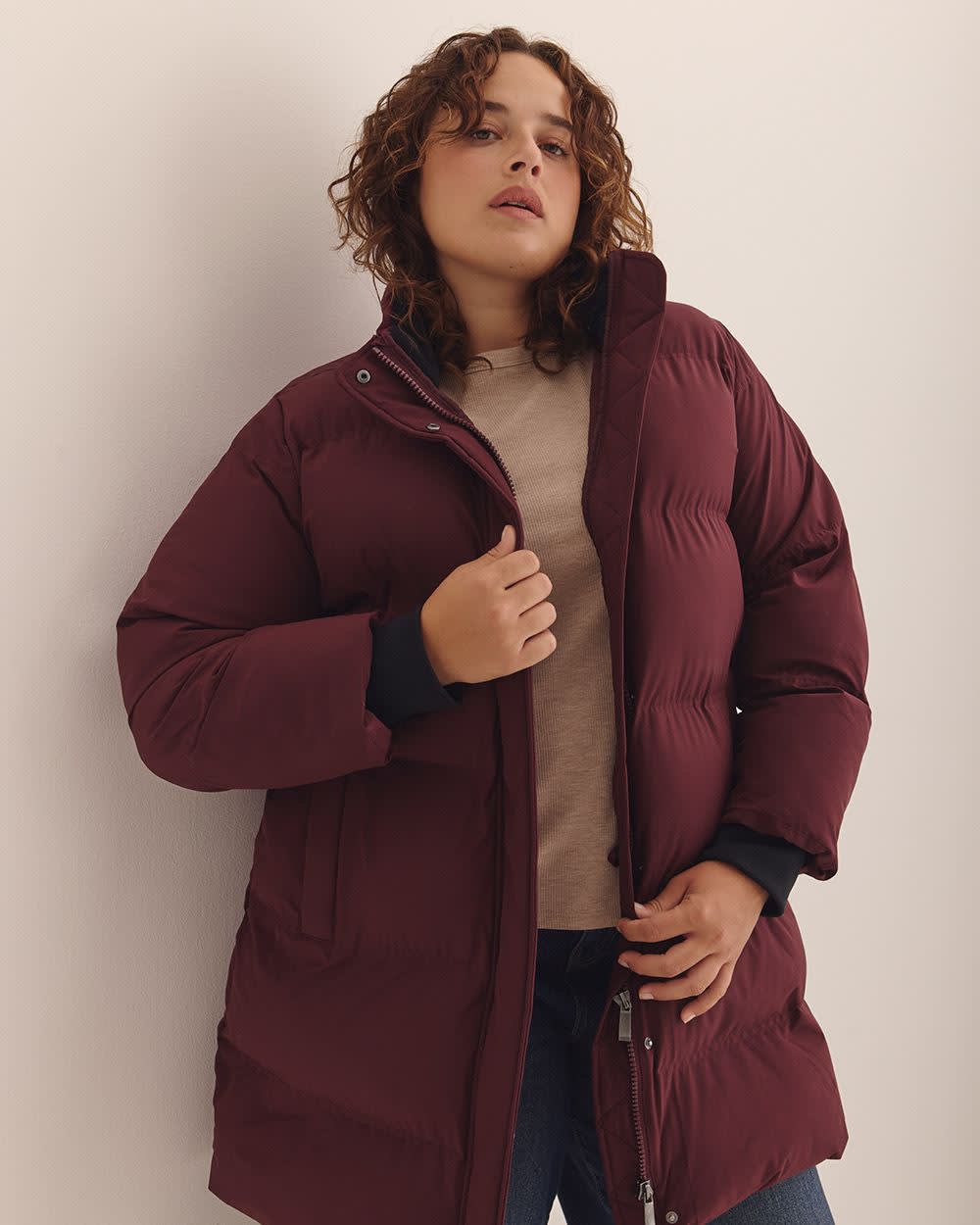 Penningtons Mid-Length Puffer Jacket – Bi-Stretch, Removable Hood