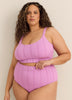 Violet High-Waist Mid-Leg Eyelet Swim Brief