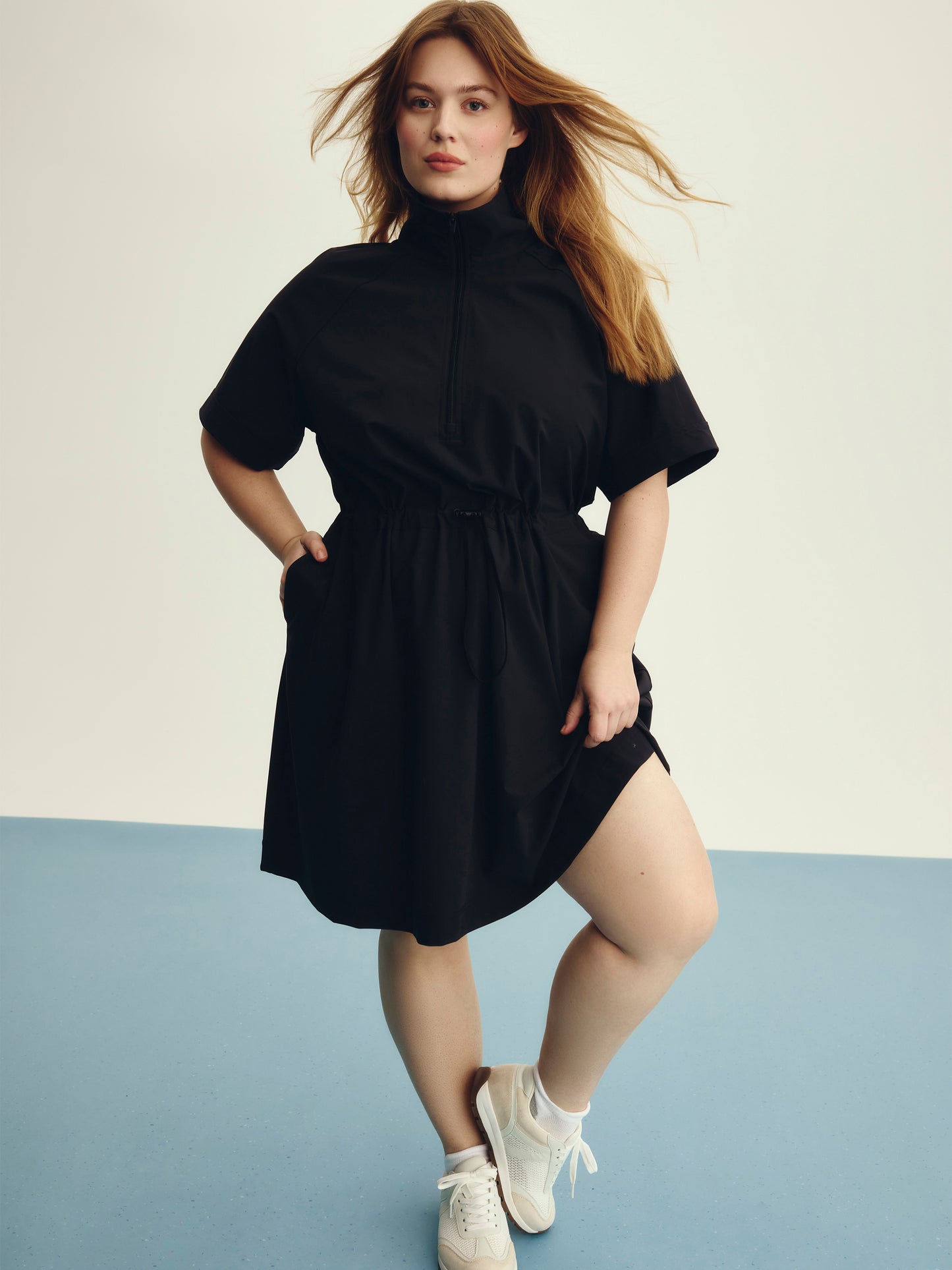Knit Dress with Short Raglan Sleeves - ActiveZone