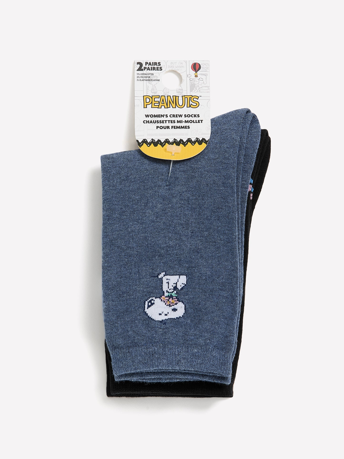 Crew Socks with Snoopy Print, Set of 2