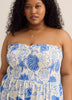 Strapless Smocked Heart Chest Maxi Dress