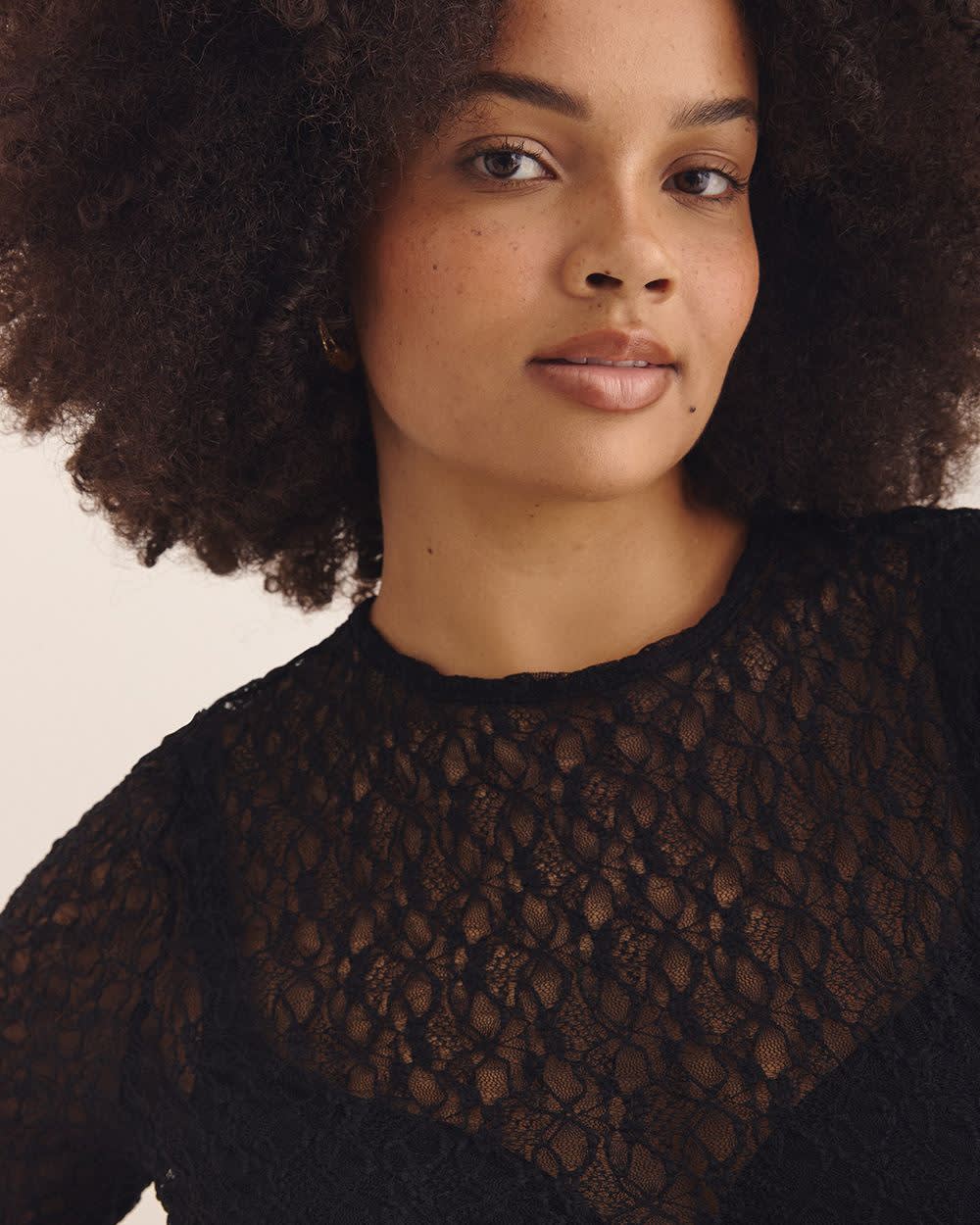 Lace Top with Lettuce Hem - Addition Elle