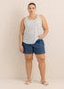 Curvy-Fit High-Rise Denim Shorts
