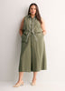 Sleeveless Buttoned-Down Shirt with Embroidery Placket