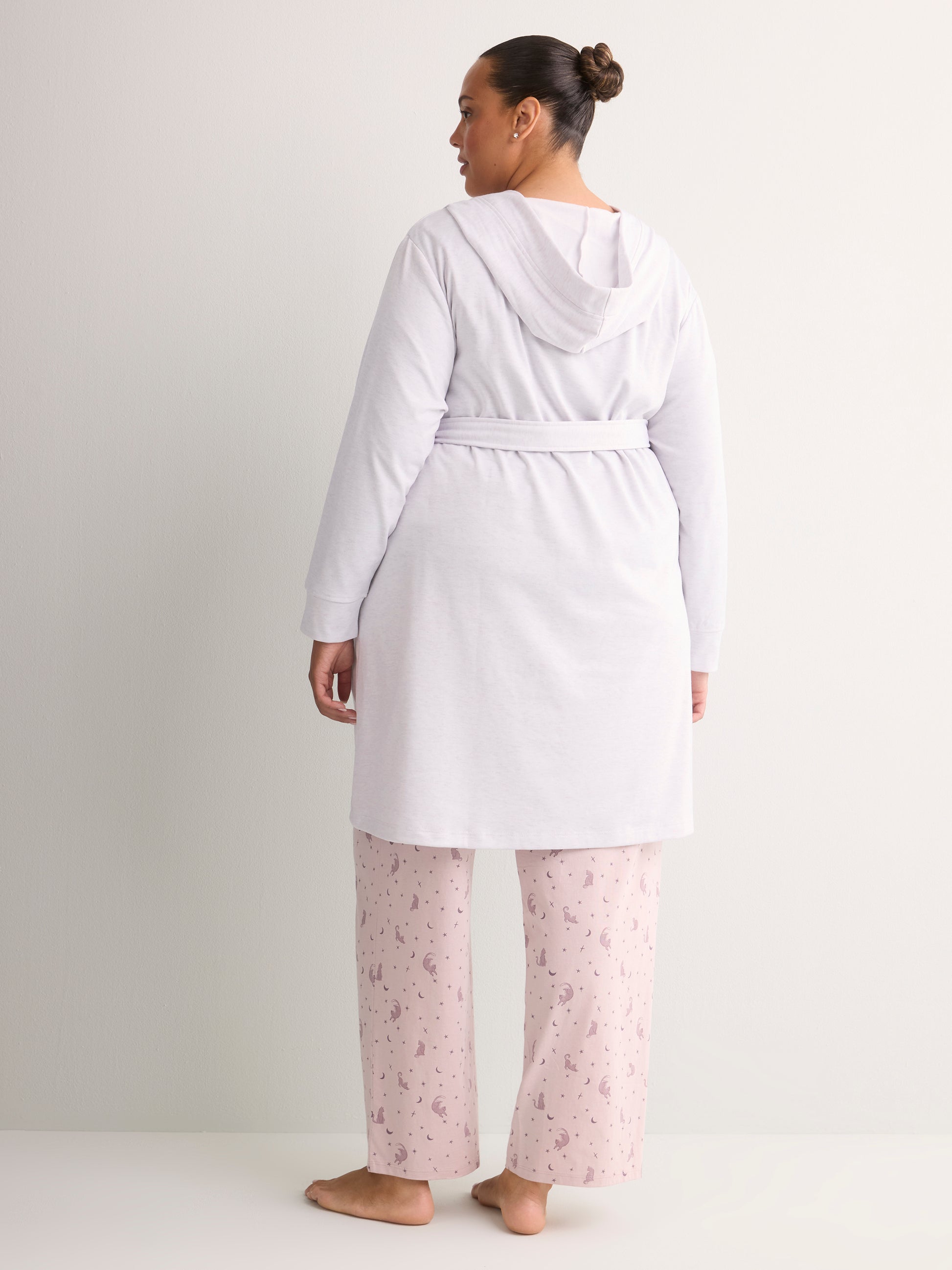 Lilac Heather Hooded French Terry Robe - tiVOGLIO