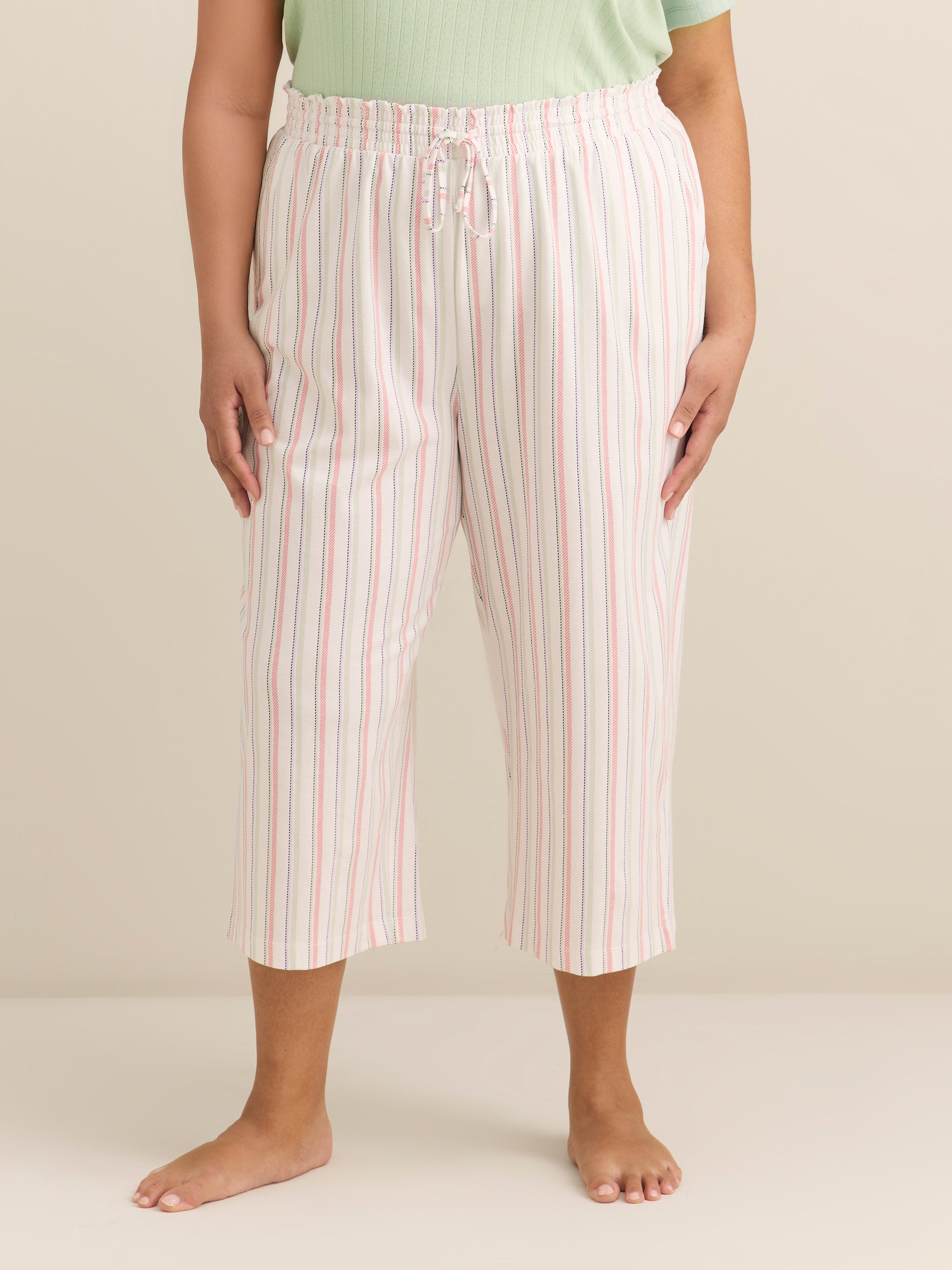 Printed Straight-Leg Pyjama Capri Pant - ti Voglio