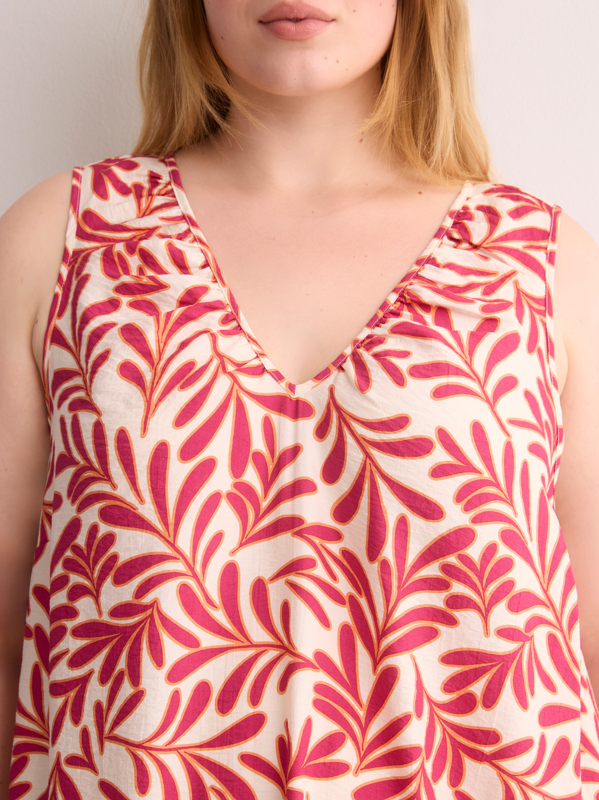 Sleeveless V-Neck Pull-On Swing Dress