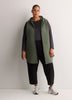 Long Quilted Knit Sleeveless Hooded Vest - Active Zone