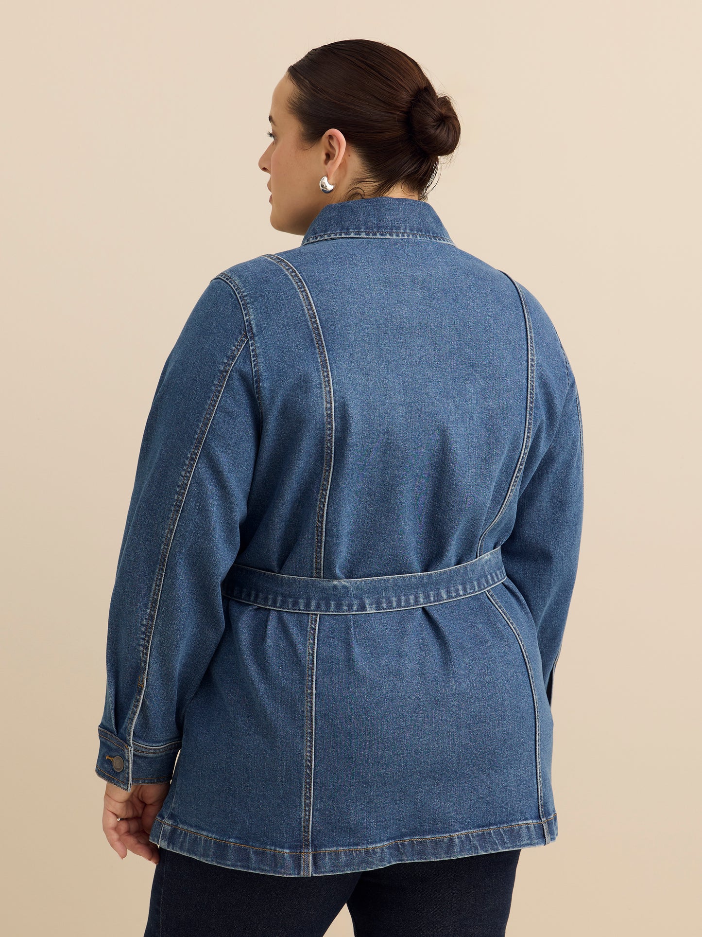 Safari Denim Jacket with Self Belt - d/C Jeans