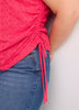Sleeveless Eyelet Knit Top with Shirred Sides