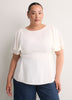 Responsible, Cape Flutter-Sleeve Silky Blouse with Self Sash