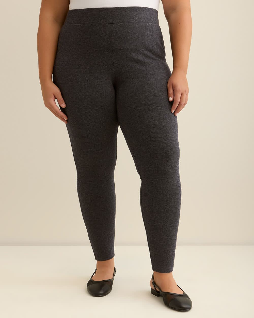 Heather Blue Ponte de Roma Legging with Pockets