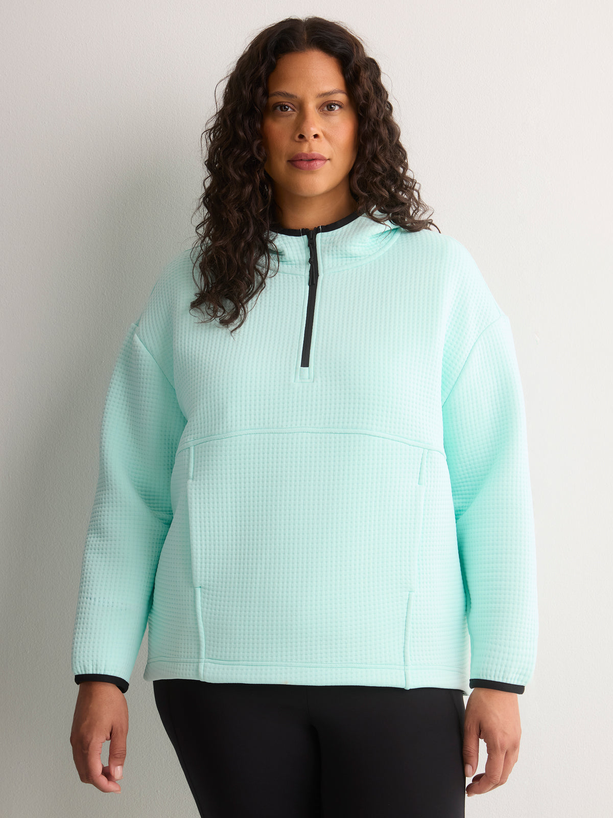 Cloud Waffle Hooded Half-Zip Sweatshirt - Active Zone