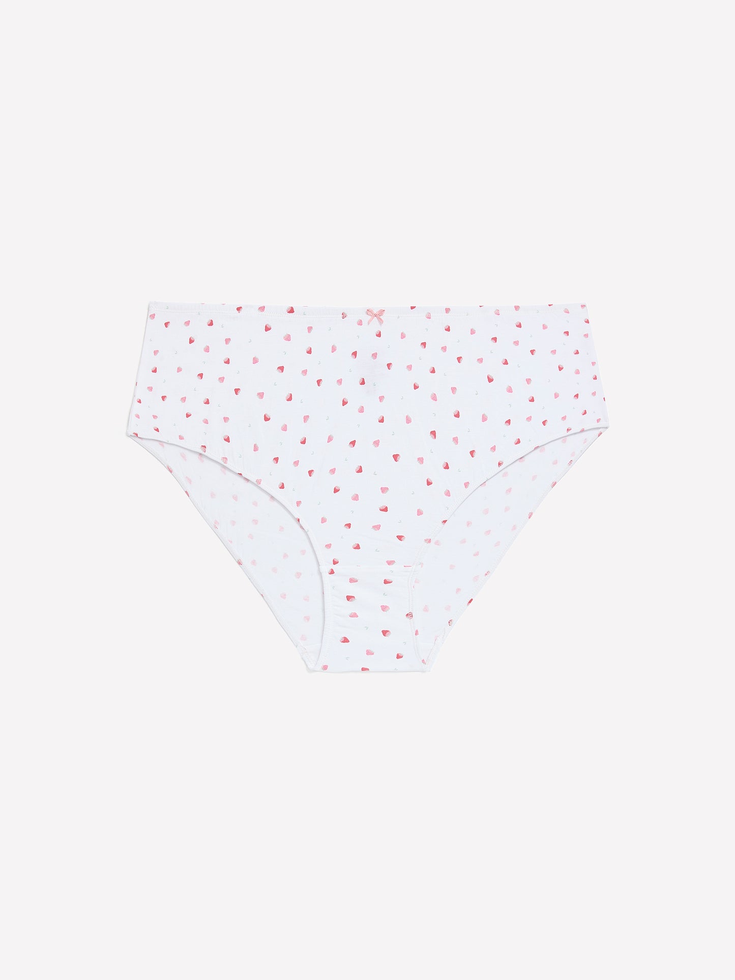 High-Cut White Strawberry-Print Cotton Brief - ti Voglio