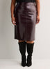 Faux Croco Leather Pencil Midi Skirt