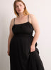 Black Sleeveless Smocked Waist Maxi Dress - Addition Elle