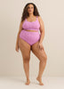 Violet High-Waist Mid-Leg Eyelet Swim Brief