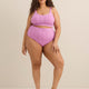 Violet High-Waist Mid-Leg Eyelet Swim Brief