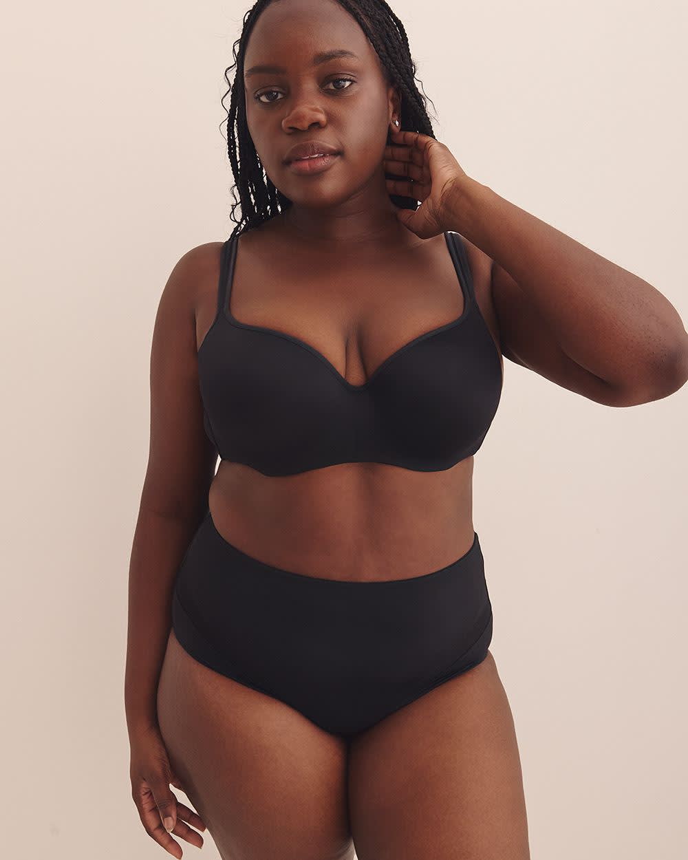 Culotte à maintien léger en microfibre avec insertions en mailles - Déesse Collection