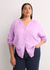 Cotton A-Line Notch-Neckline Blouse
