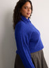 Loose Half-Placket Cable Knit Sweater