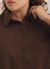 Brown Faux Suede Buttoned-Down Shirt