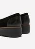 Wide Width, Sharon Dolly Black Suede Wedge Loafer - Clarks