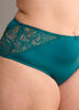 Green Cheeky Brief with Lace Inserts - Déesse Collection
