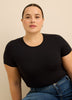 Cheeky Black Knit Short-Sleeve Bodysuit - ti Voglio