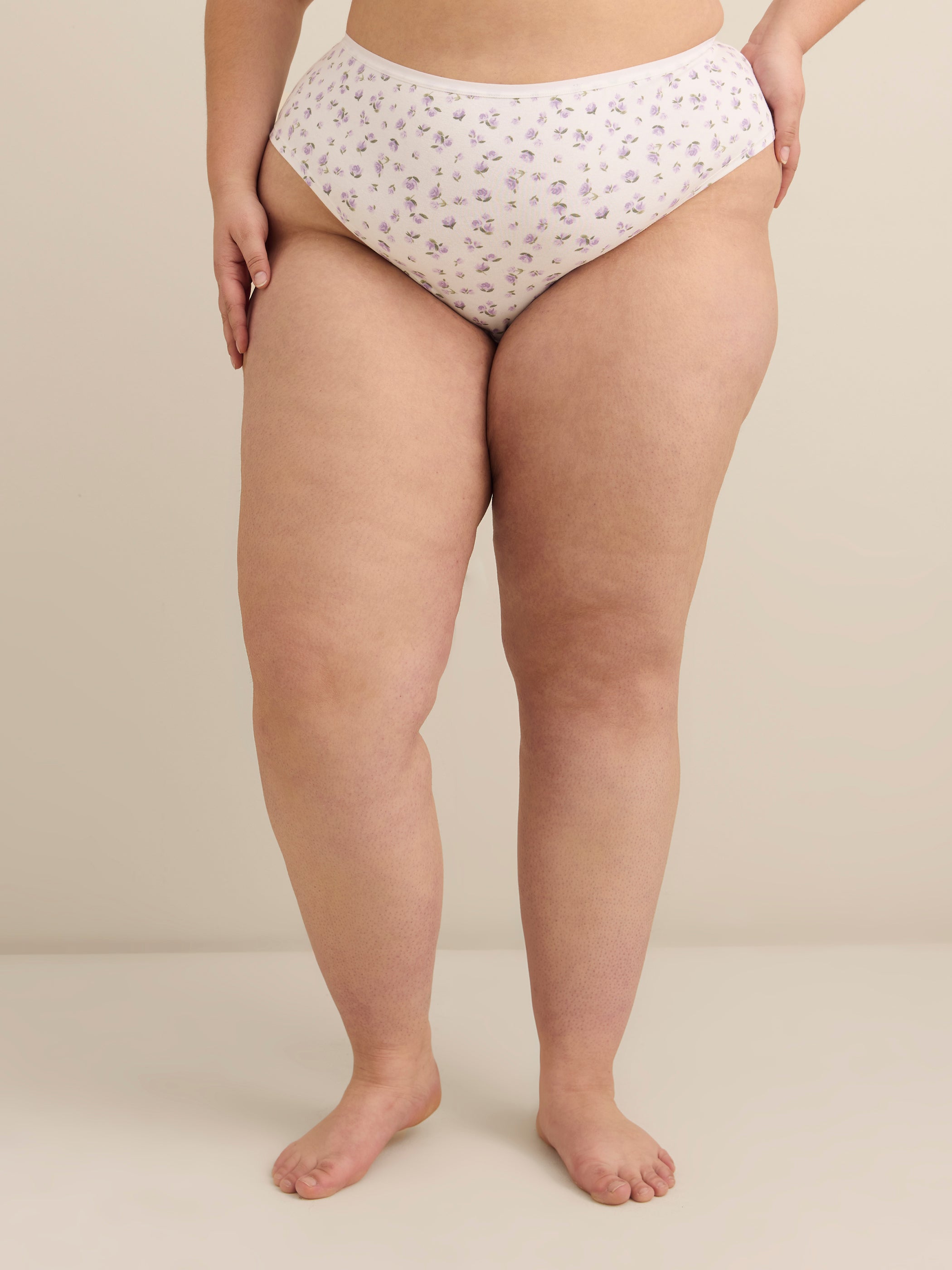 Cheeky White Floral-Print Cotton Brief - ti Voglio