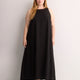 Sleeveless A-Line Halter Maxi Dress with Back Bow Tie