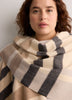 Colourblock Woven Cape with Fringes