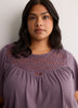 Slight Swing Top with Embroidered Yoke