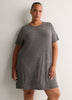 Responsible, Grey Striped Short-Sleeve Sleepshirt - tiVOGLIO